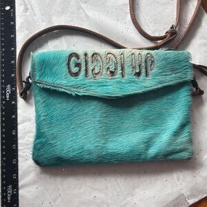 American Darling Turquoise Fur Crossbody Bag